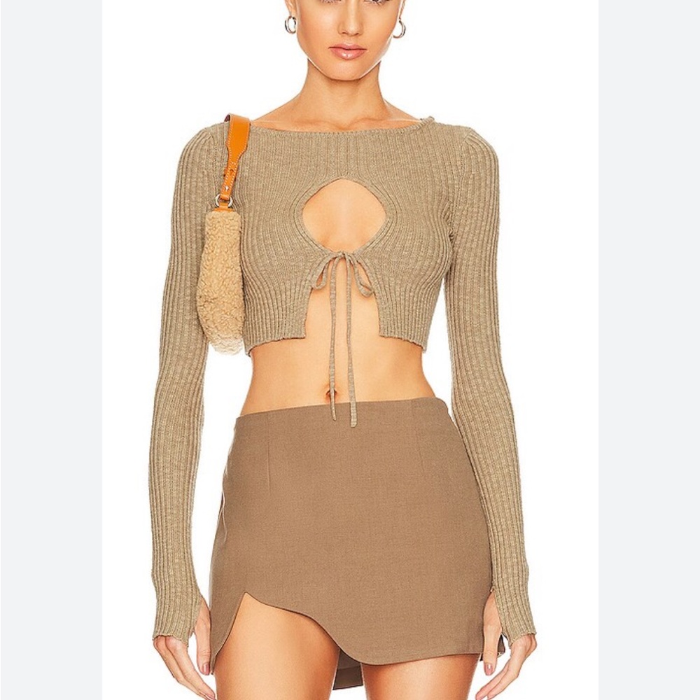 h:ours Lua Cropped Keyhole Sweater from Revolve
